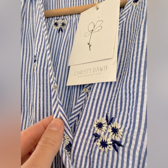 🚨 S O L D 🚨 NWT Christy Dawn Stripe Blossom Embroidered floral dress - Picture 9 of 16